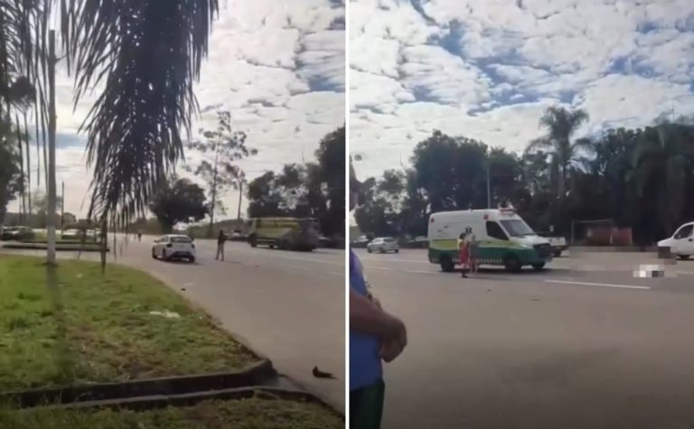 Homem morre após acidente entre moto e carro na BR-101 em Aracruz