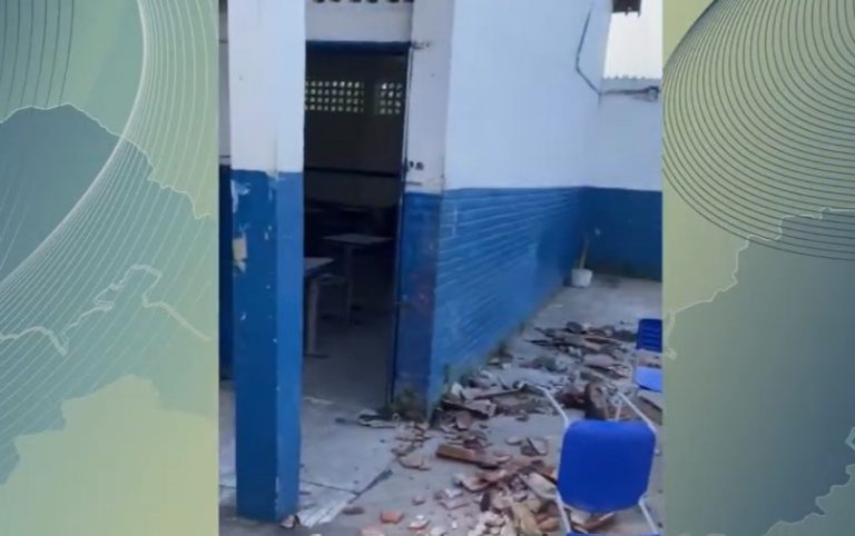 Telhado desaba parcialmente em escola na Mustardinha e fere seis pessoas