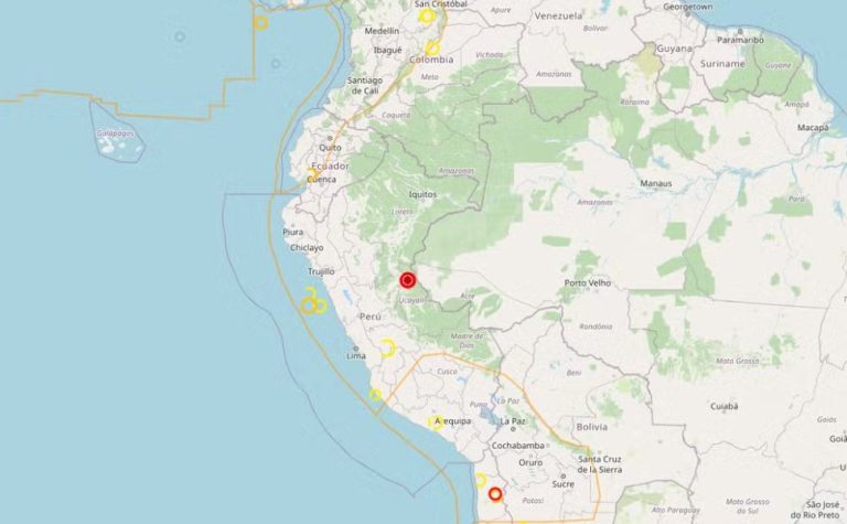 Terremoto de 5,6 é registrado no Peru, perto da fronteira com o Brasil
