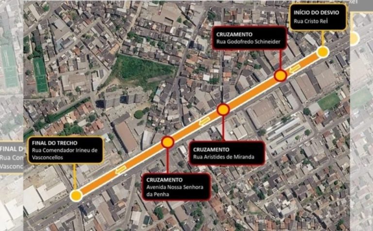 Três cruzamentos da Av. Carlos Lindenberg serão interditados a partir desta quinta