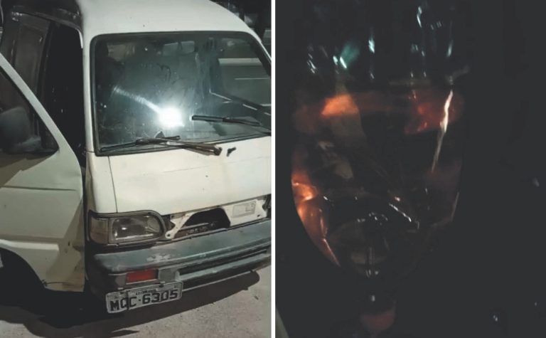 Van com garrafa PET como tanque de combustível chama atenção em blitz no ES