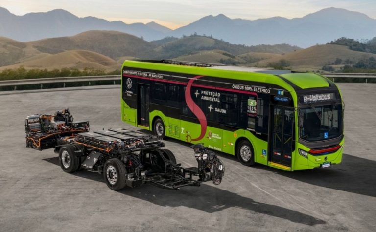 Veja a imagem do ônibus elétrico da Volkswagen que será testado no Transcol