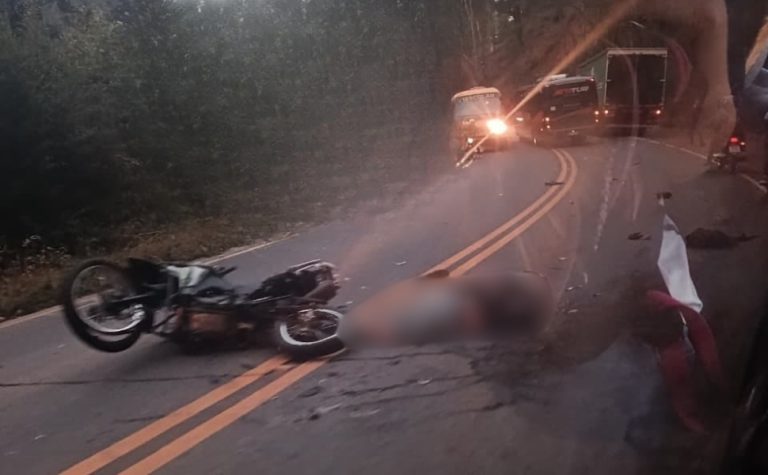 Motociclista morre após bater em caminhão em rodovia de Santa Teresa