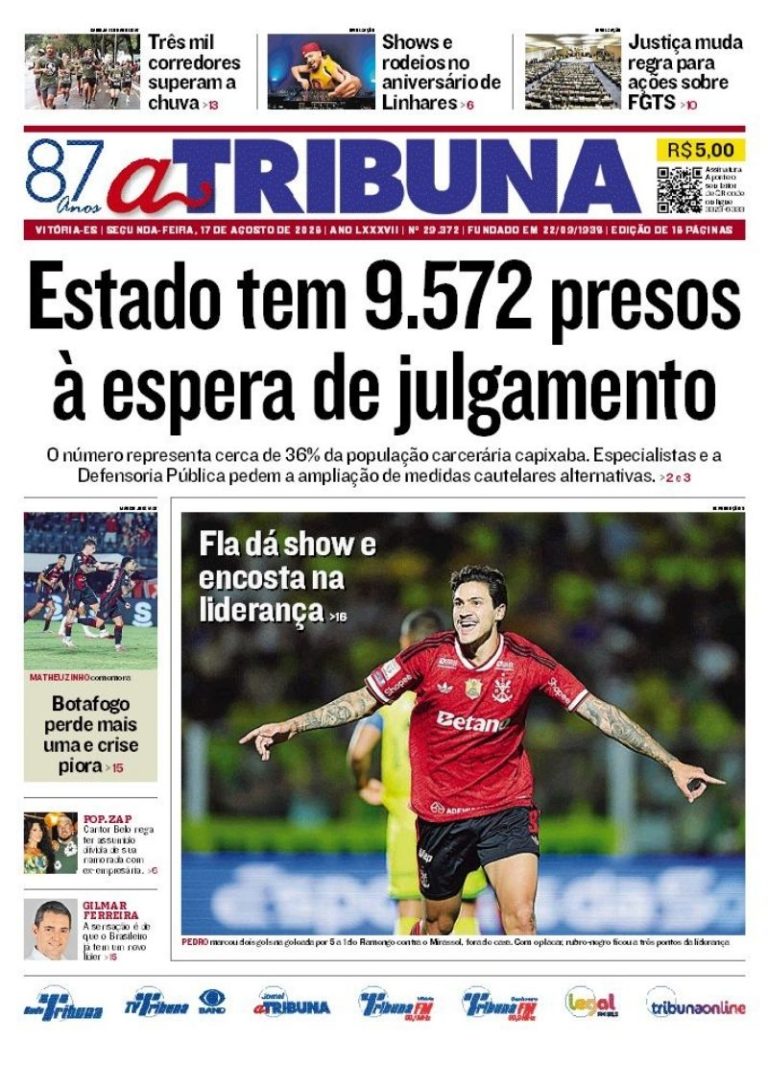 Confira os destaques do jornal A Tribuna desta segunda-feira
