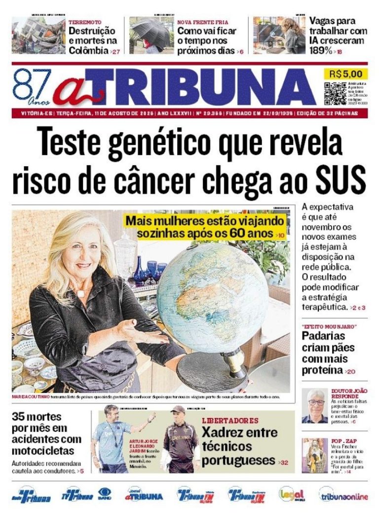 Confira os destaques do jornal A Tribuna desta terça-feira