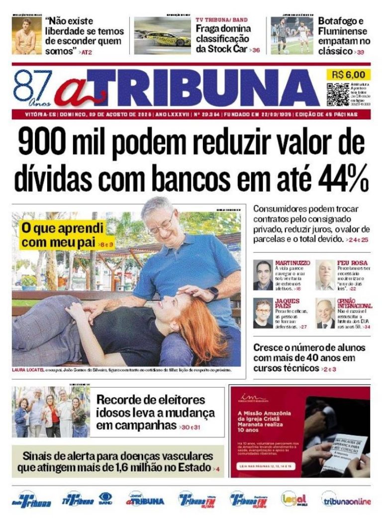 Confira os destaques do jornal A Tribuna deste domingo