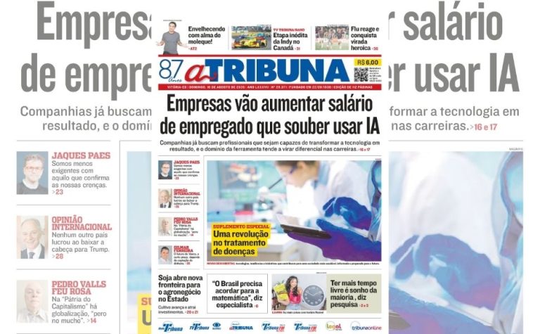 Confira os destaques do jornal A Tribuna deste domingo