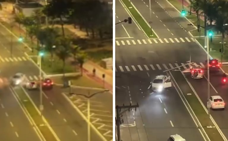 Live do nascer do sol flagra acidente com caminhonete na orla de Vila Velha