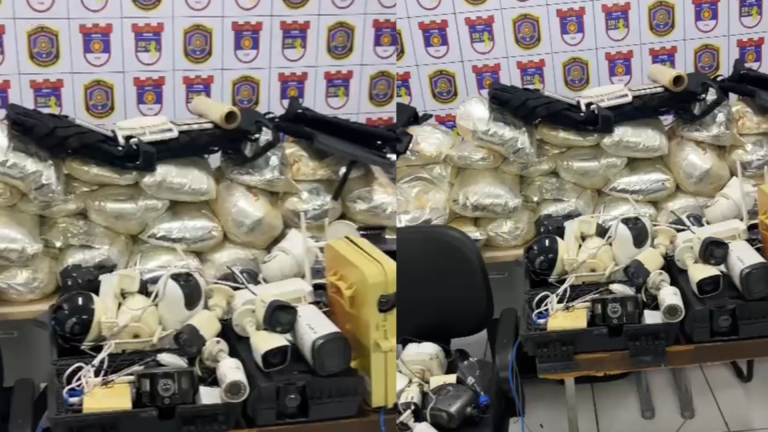 PMPE apreende 61 kg de maconha e desarticula sistema de câmeras do tráfico