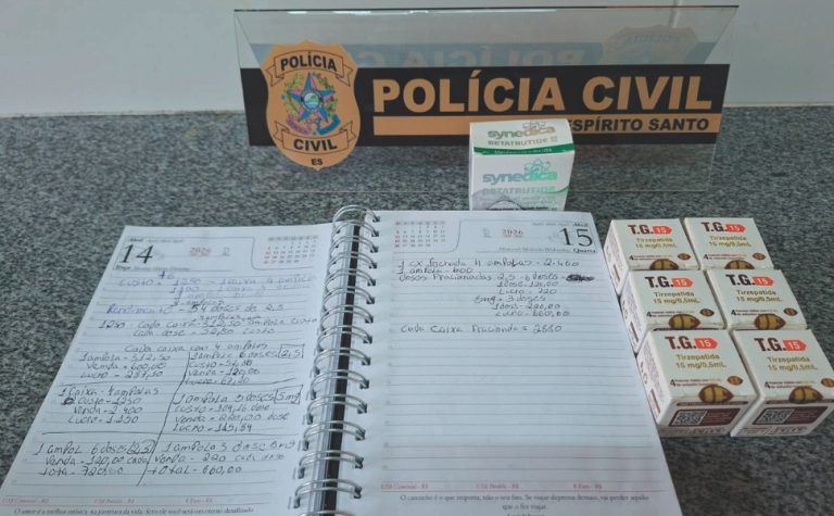 Polícia encontra agenda com nome de compradores de falso Mounjaro no ES